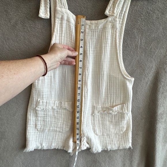 BILLABONG Beach Crush Short Overall White Cream Medium Romper Boho Beach Chic - Picture 3 of 7